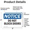 Signmission Do Not Block Doors, 5 in W x Rectangle, Vinyl Decal OS-2PACK-NS-D-35-L-11078 - alternate 6